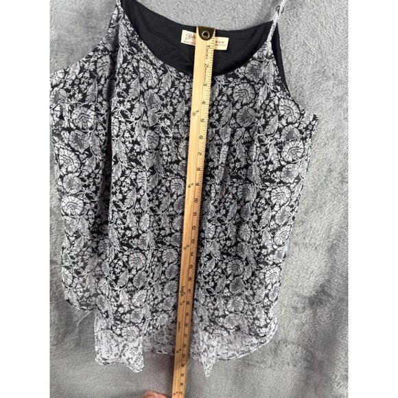 Faded Glory Womens Floral Black & White Sleeveless Chiffon Tank Top M (8-10) - Picture 6 of 12
